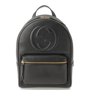 Gucci Soho Interlocking Leather Backpack Black